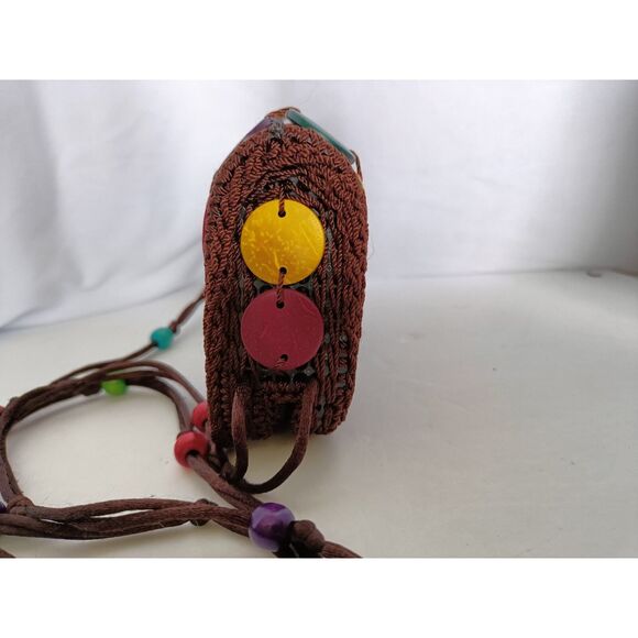 Coconut Shell Disc Crossbody Bag Multi Color Womens - Picture 2 of 8